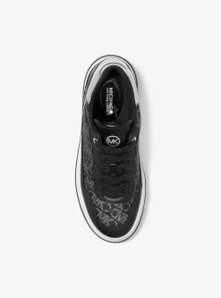Hayes Metallic Empire Monogram and Leather Trainer