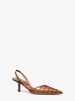 Holly Crocodile Embossed Leather Pump