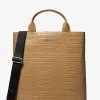 Hudson Crocodile Embossed Leather Tote Bag