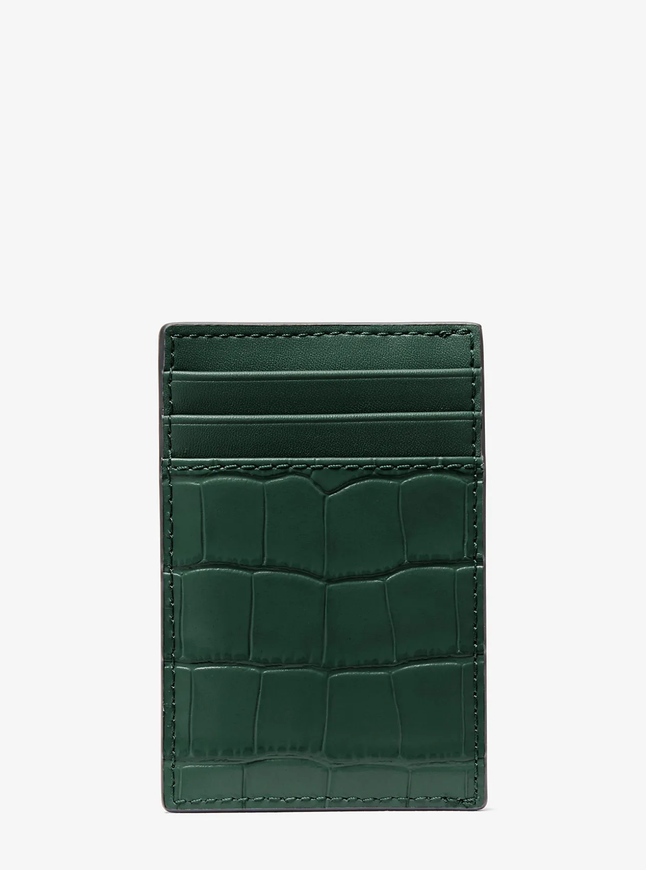 Hudson Crocodile-Embossed Leather Card Case