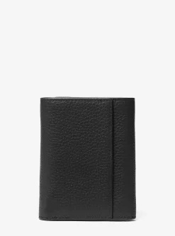 Hudson Pebbled Leather Tri-Fold Wallet