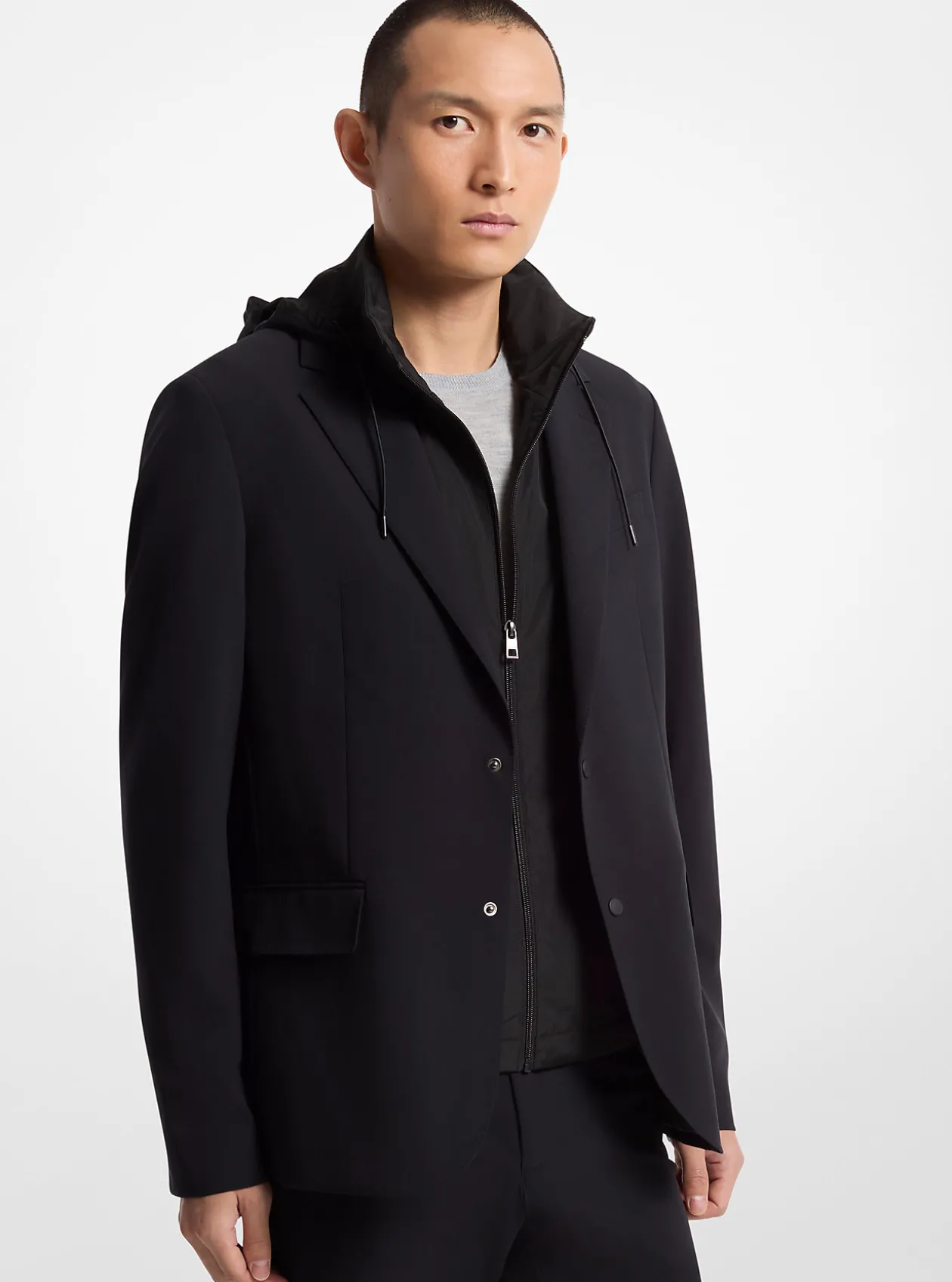 2-in-1 Mixed-Media Blazer