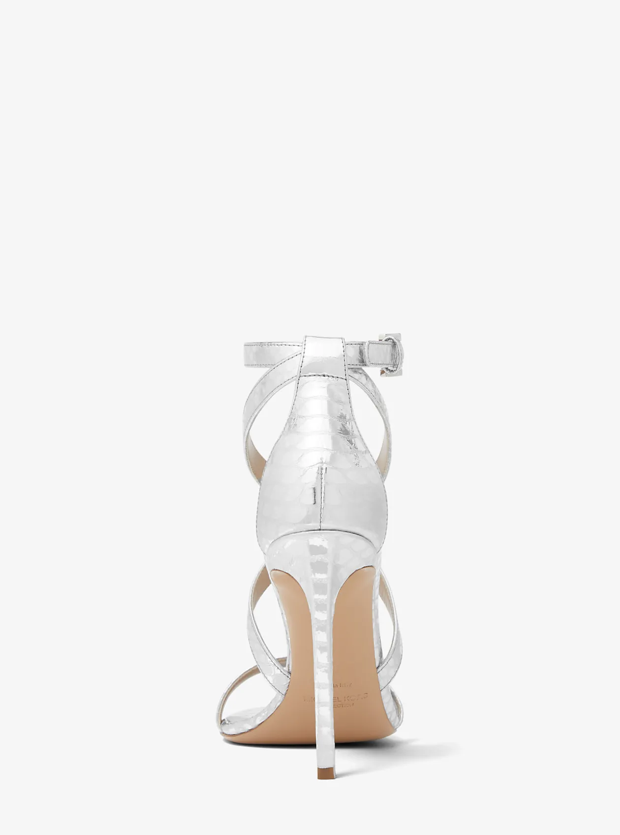 Ingrid Metallic Python Embossed Leather Sandal