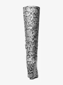 Isra Snake Embossed Leather Wedge Boot
