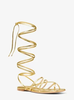 Jade Metallic Leather Gladiator Sandal