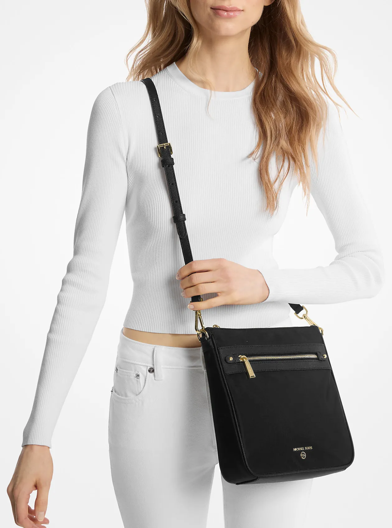 Jet Set Large Nylon Gabardine Messenger Bag