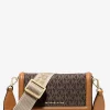 Jet Set Small Logo Print Woven Smartphone Crossbody Bag