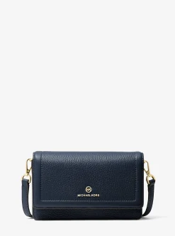 Jet Set Small Pebbled Leather Smartphone Convertible Crossbody Bag