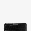 Jet Set Travel Metallic Crocodile Embossed Leather Continental Wallet
