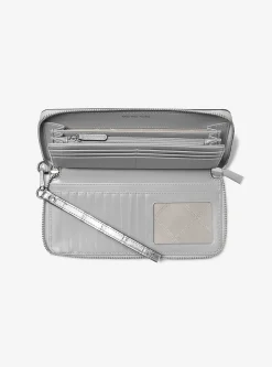 Jet Set Travel Metallic Crocodile Embossed Leather Continental Wallet