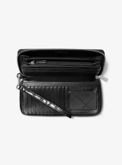 Jet Set Travel Metallic Crocodile Embossed Leather Continental Wallet