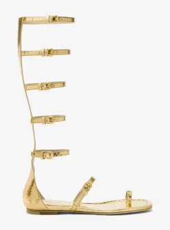 Juliette Metallic Python Embossed Leather Gladiator Sandal