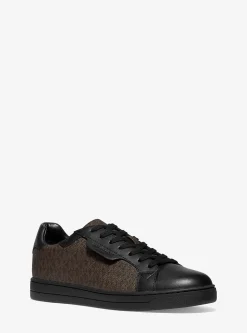 Keating Logo and Leather Sneaker