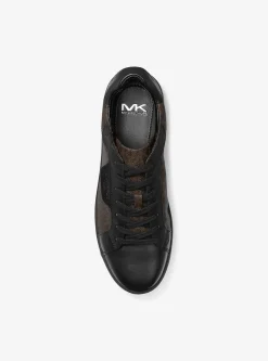 Keating Logo and Leather Sneaker