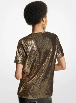 KORS Sequined Stretch Tulle T-Shirt