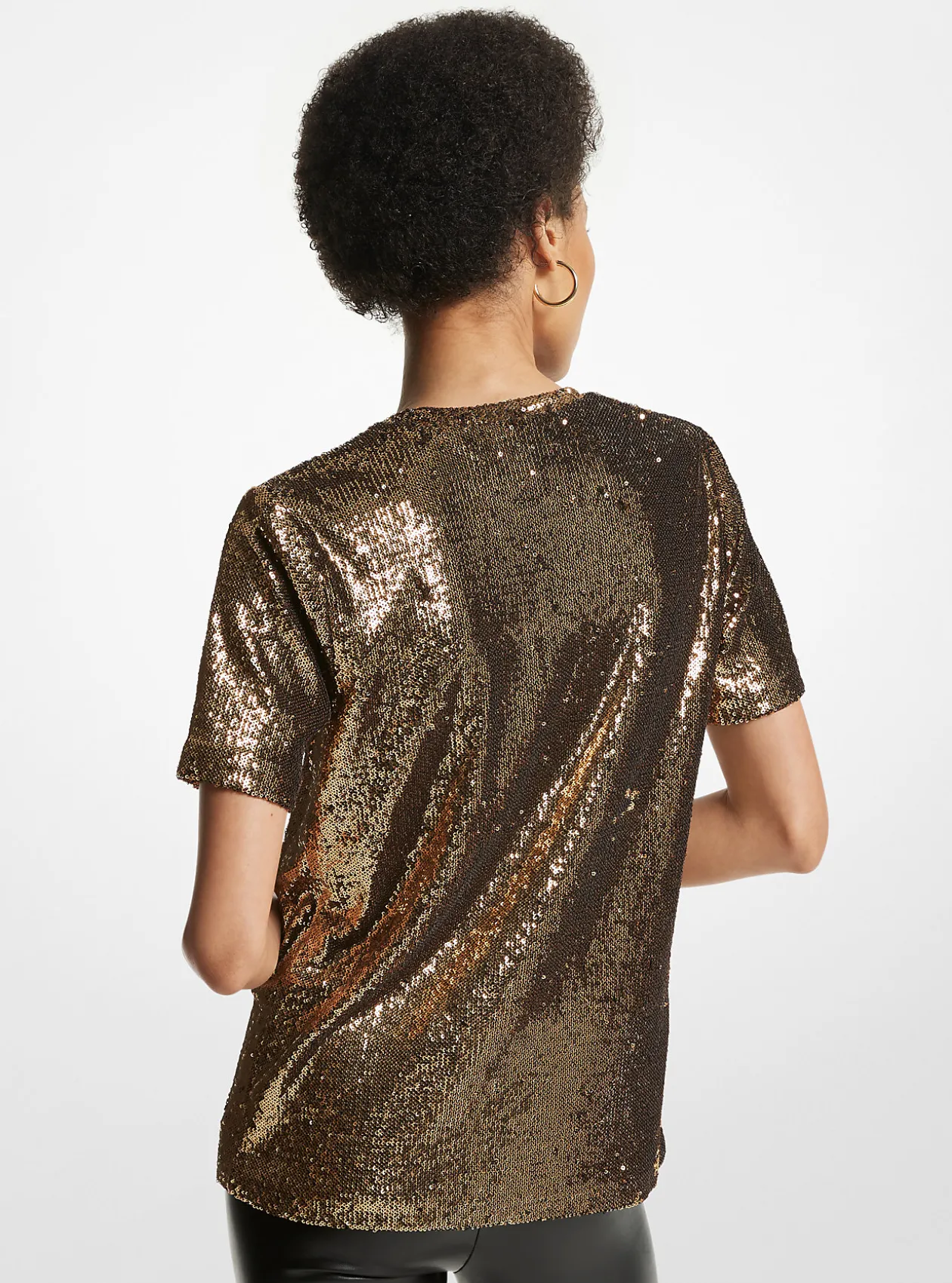 KORS Sequined Stretch Tulle T-Shirt