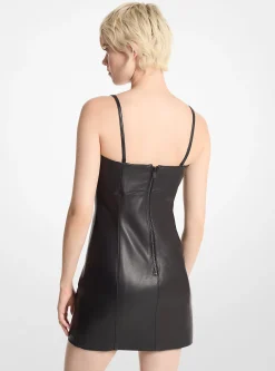 Leather Slip Mini Dress