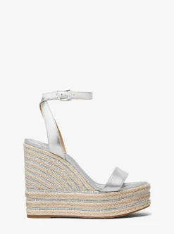 Leighton Metallic Leather Wedge Sandal