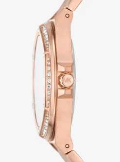 Lennox Pav&eacute; Rose Gold-Tone Watch