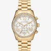 Lexington Pav&eacute; Gold-Tone Watch