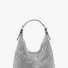 Limited-Edition Nolita Small Metallic Rhinestone Mesh Hobo Shoulder Bag