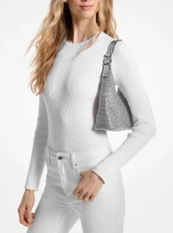 Limited-Edition Nolita Small Metallic Rhinestone Mesh Hobo Shoulder Bag