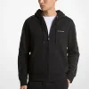 Logo Tape Cotton Blend Zip-Up Hoodie