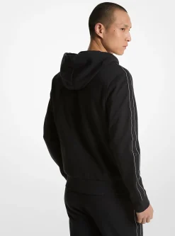 Logo Tape Cotton Blend Zip-Up Hoodie