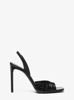 Marisa Crocodile Embossed Patent Leather Sandal