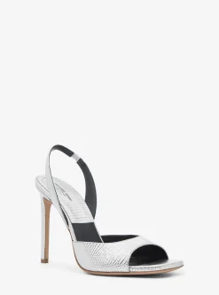 Marisa Metallic Lizard Embossed Leather Sandal