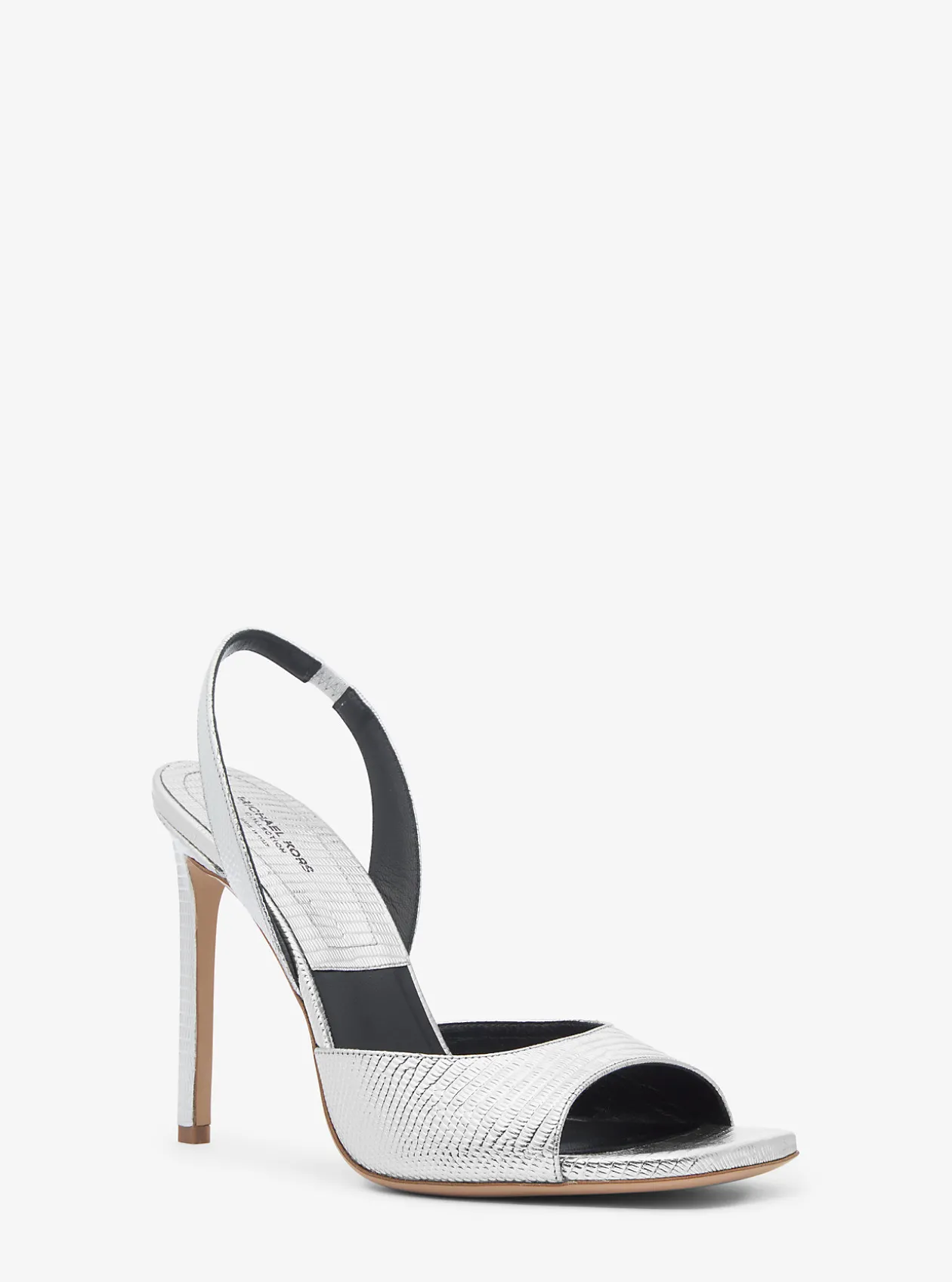 Marisa Metallic Lizard Embossed Leather Sandal