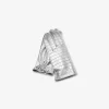 Metallic Crocodile Embossed Leather Gloves