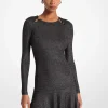 Metallic Knit Long Sleeve Dress