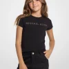 Metallic Printed Stretch Cotton T-Shirt