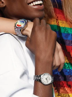 Mini Lauryn Pav&eacute; Silver-Tone Watch