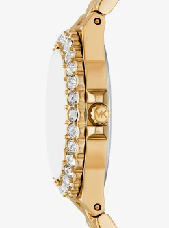 Mini Lennox Animal Pav&eacute; Gold-Tone Watch