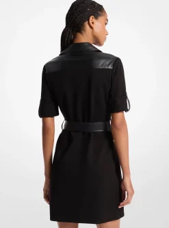 Mixed-Media Trench Dress