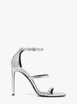Nadege Python Embossed Leather Sandal