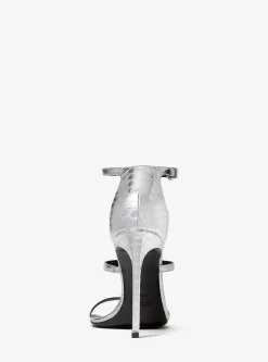 Nadege Python Embossed Leather Sandal