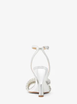 Nadina Embellished Metallic Leather Wedge Sandal