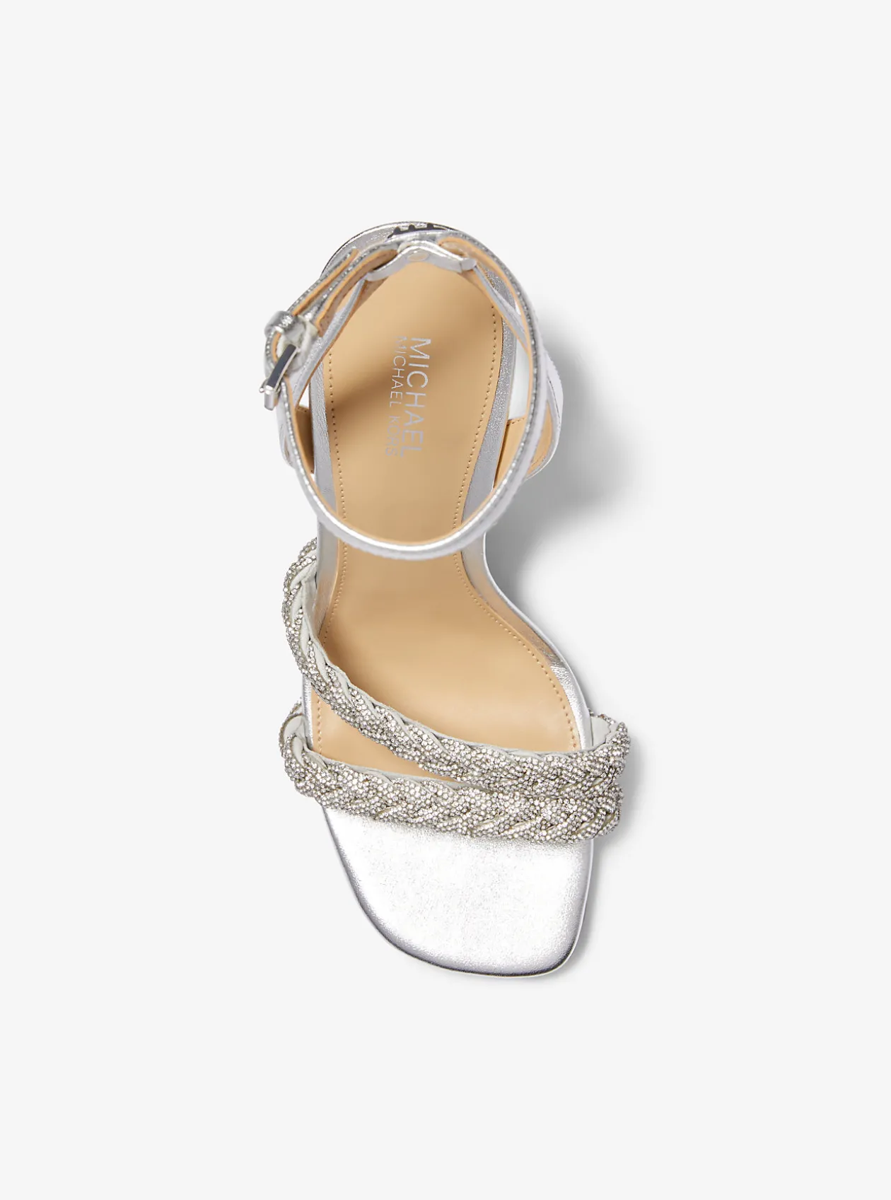 Nadina Embellished Metallic Leather Wedge Sandal