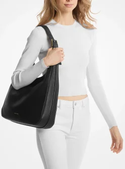 Nolita Large Pebbled Leather Hobo Shoulder Bag