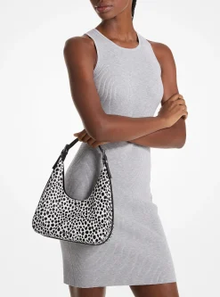 Nolita Small Cheetah Print Calf Hair Hobo Shoulder Bag