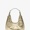 Nolita Small Metallic Crackled Leather Hobo Shoulder Bag