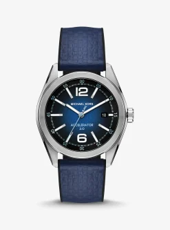 Oversized Accelerator 2.0 Silver-Tone and Textured Silicone Watch