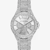Oversized Camille Pav&eacute; Silver-Tone Watch