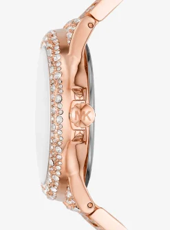 Oversized Camille Pav&eacute; Rose Gold-Tone Watch