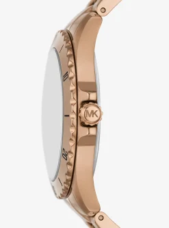 Oversized Everest Beige Gold-Tone Watch