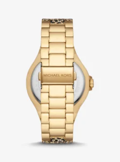 Oversized Lennox Animal Pav&eacute; Gold-Tone Watch