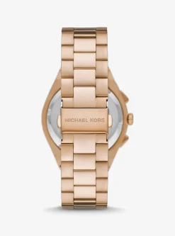 Oversized Lennox Beige Gold-Tone Watch